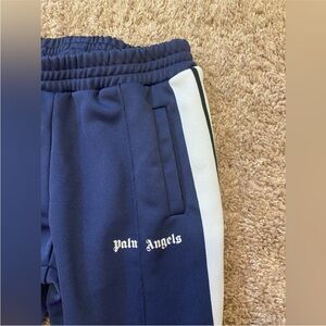 PALM ANGELS LUXURY Track pants Boys size 8 Blue w/white stripe and have pockets